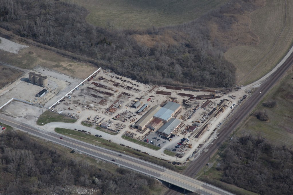 Airplane aerials at a higher altitude than drones can accomplish.